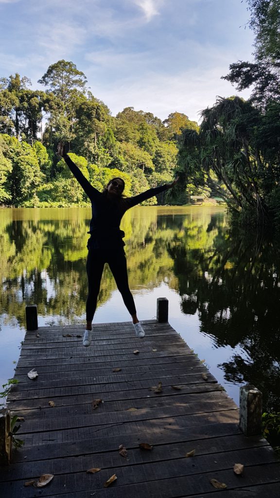 Jump at Rainforest Discovery Center (RDC) at Sepilok