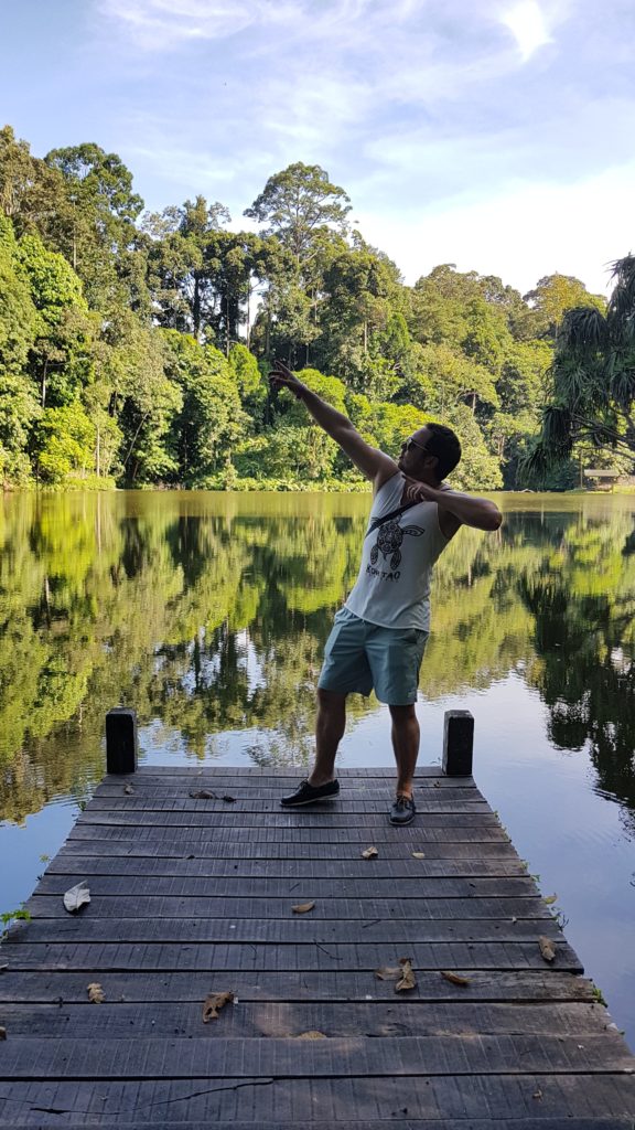 Pose at the Rainforest Discovery Center (RDC) in Sepilok