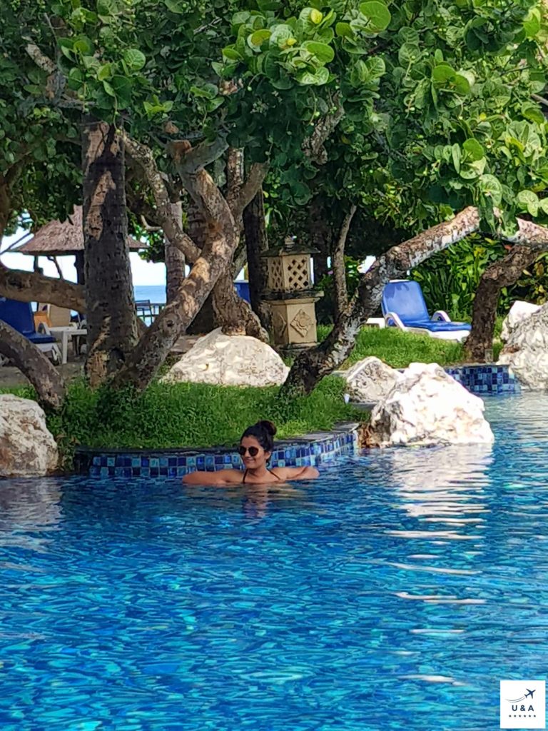 chilling at the pool in nusa dua