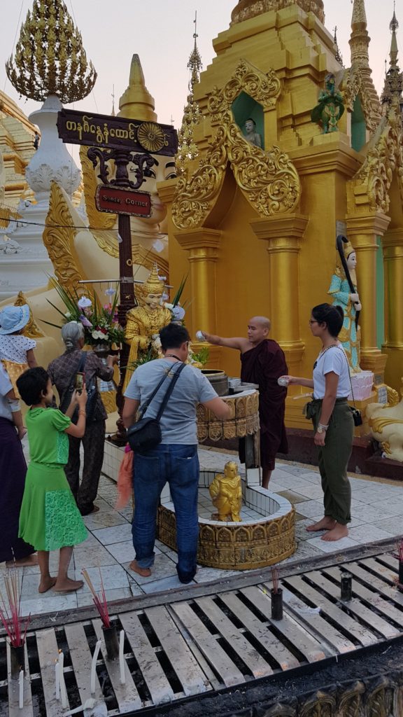 Pray ceremony at Shwedagon pagoda Yangon