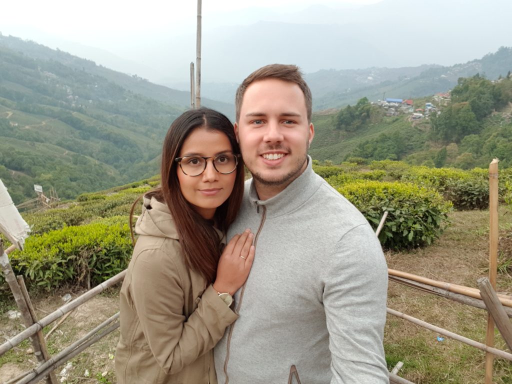 Selfie at tea fields Darjeeling India