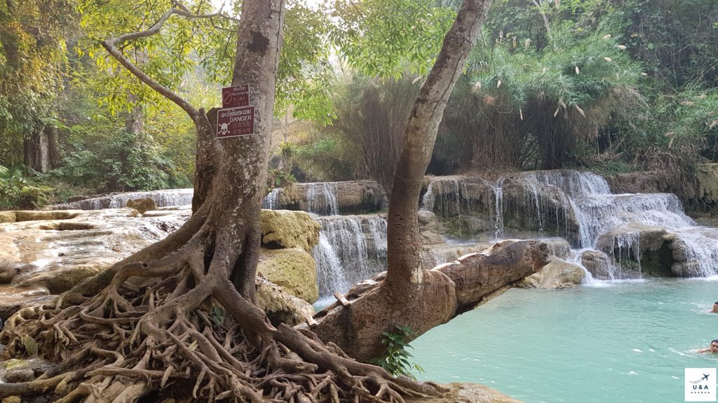 kuang si waterfall luang prabang laos