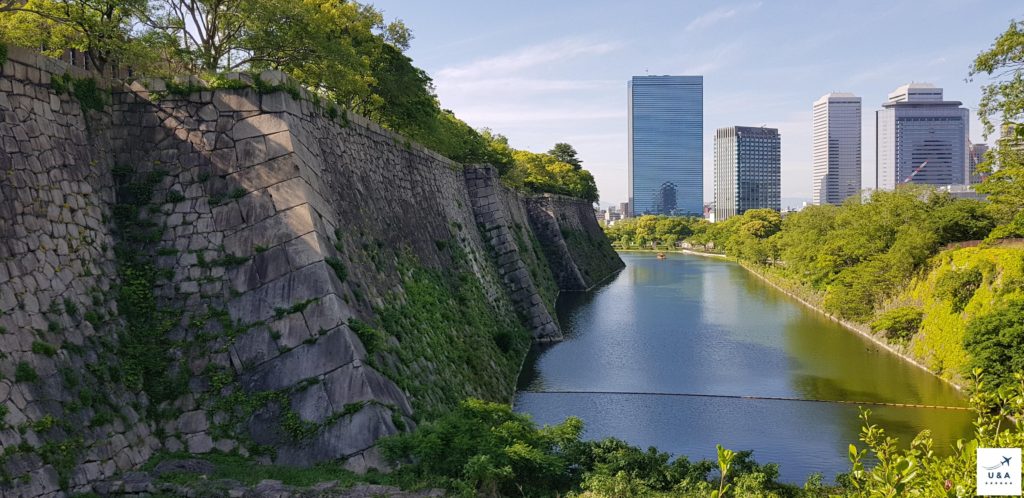 Walls Osaka castle