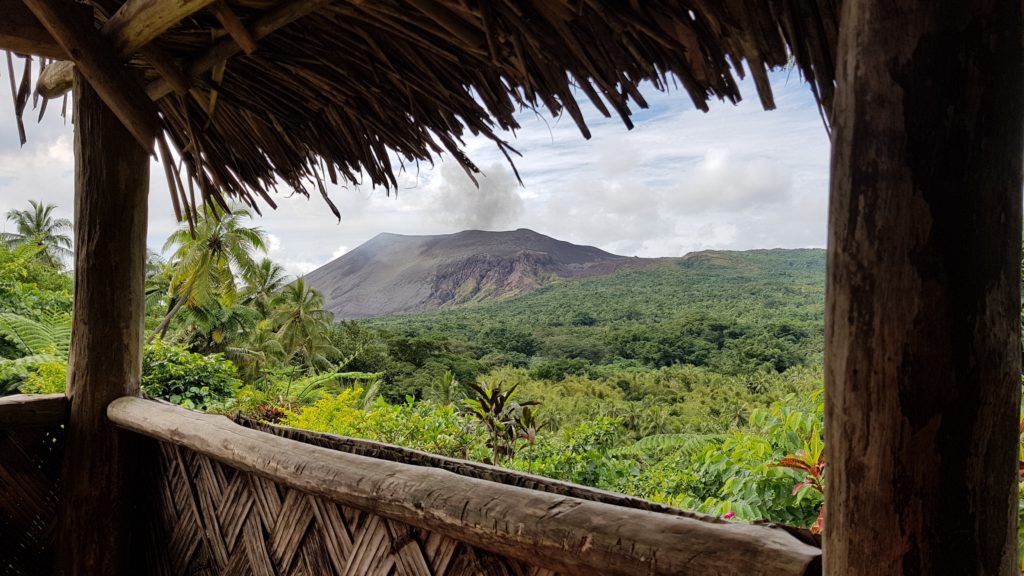 yasur volcano view from lodge tanna