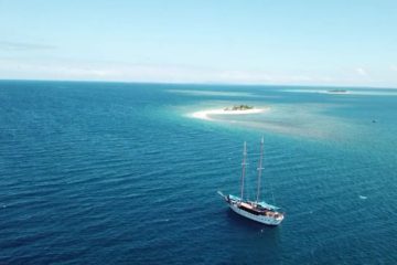 whale's tale cruise boat shot by drone schooner island