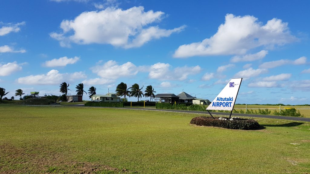 Aitutaki airport sign