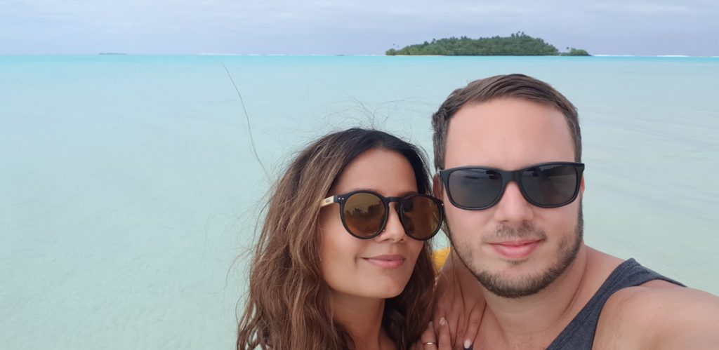 Selfie at Aitutaki lagoon