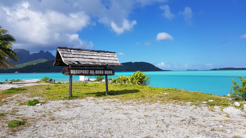 airport bora bora welcome sign