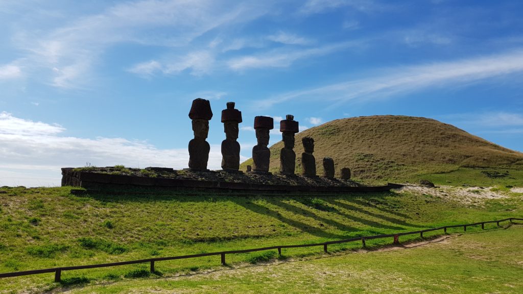 moai ahu nau nau at beach