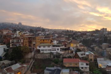 view, colorful, valparaiso, sunset, chile