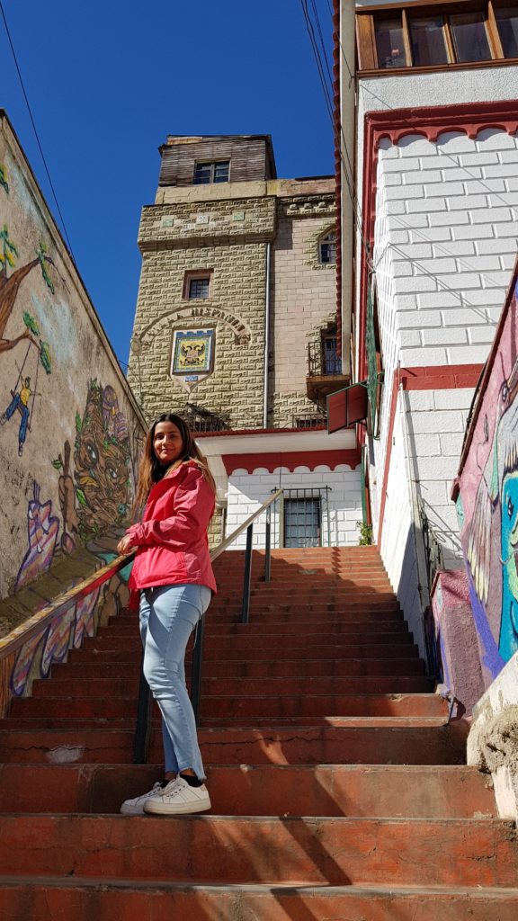 valparaiso, chile, stairs, steep, colorful